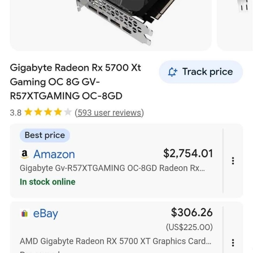 GIGABYTE Radeon RX 5700 XT OC Graphics Card - Silver and Black